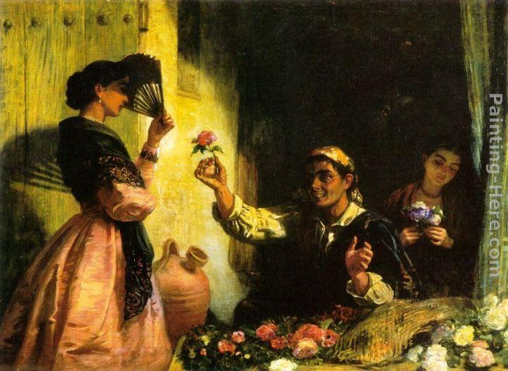 Edwin Longsden Long A Spanish Flower Seller